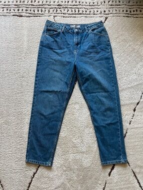 TOPSHOP MOTO mom jeans W34 L30 Classic High-Rise Straight Leg Blue Jeans
